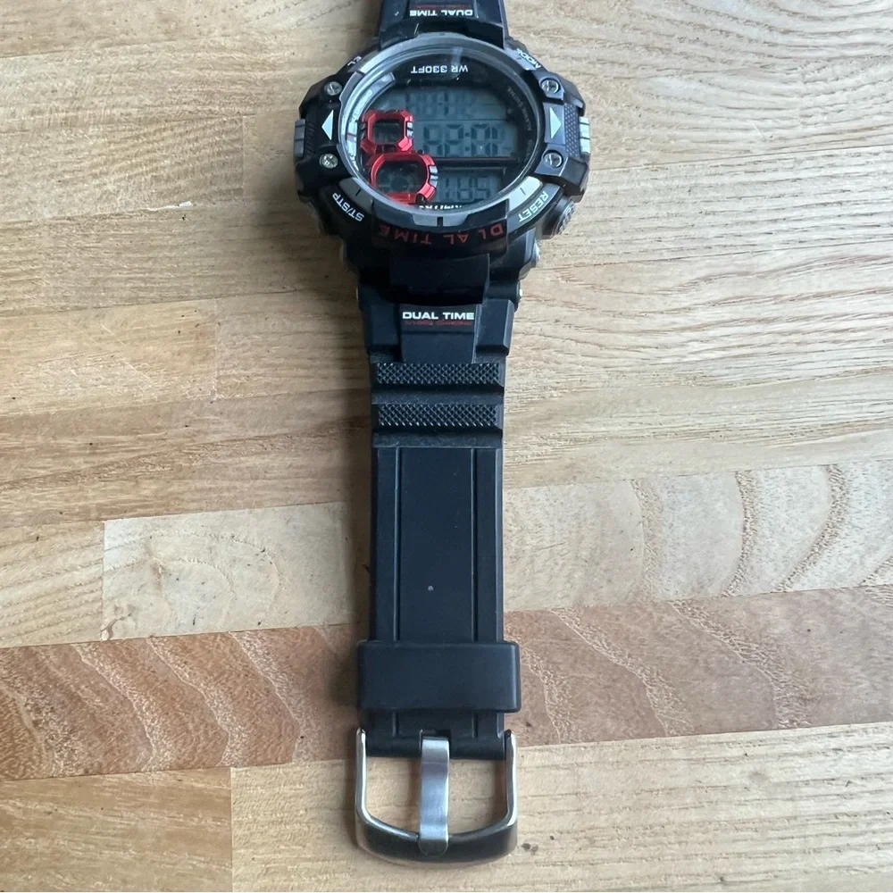 Armitron pro sport dual time digital watch NEW BATTERY